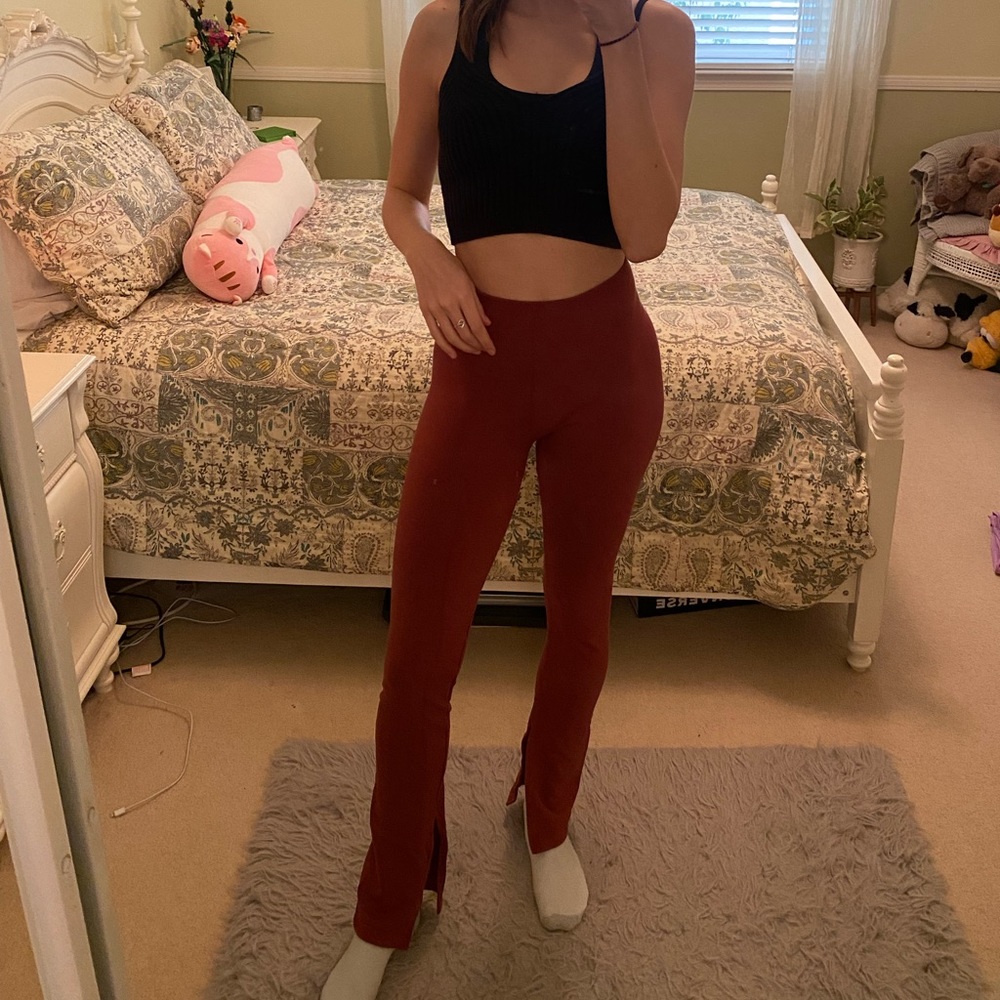 Fabletics burgundy yoga pants